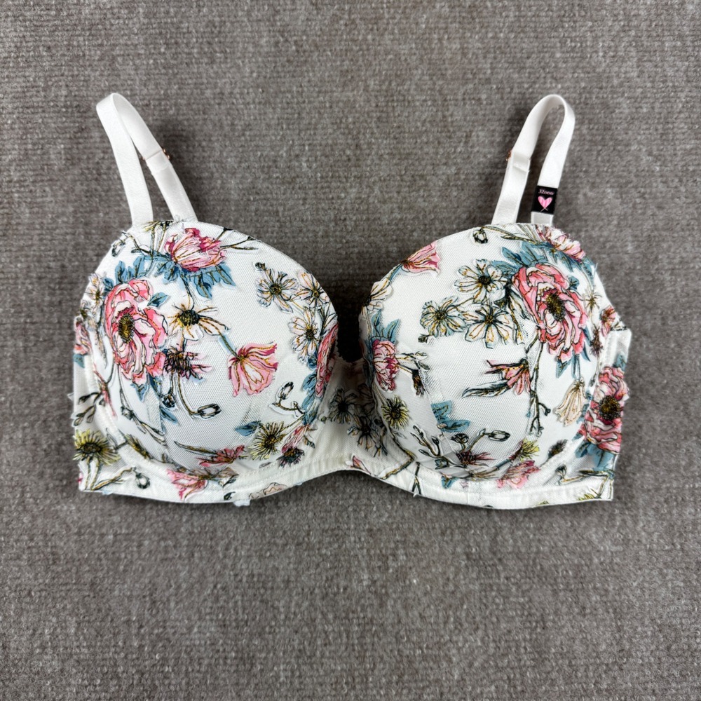 Victoria's Secret Dream Angels 32DDD Bra White Floral Embroidered Lingerie NWT